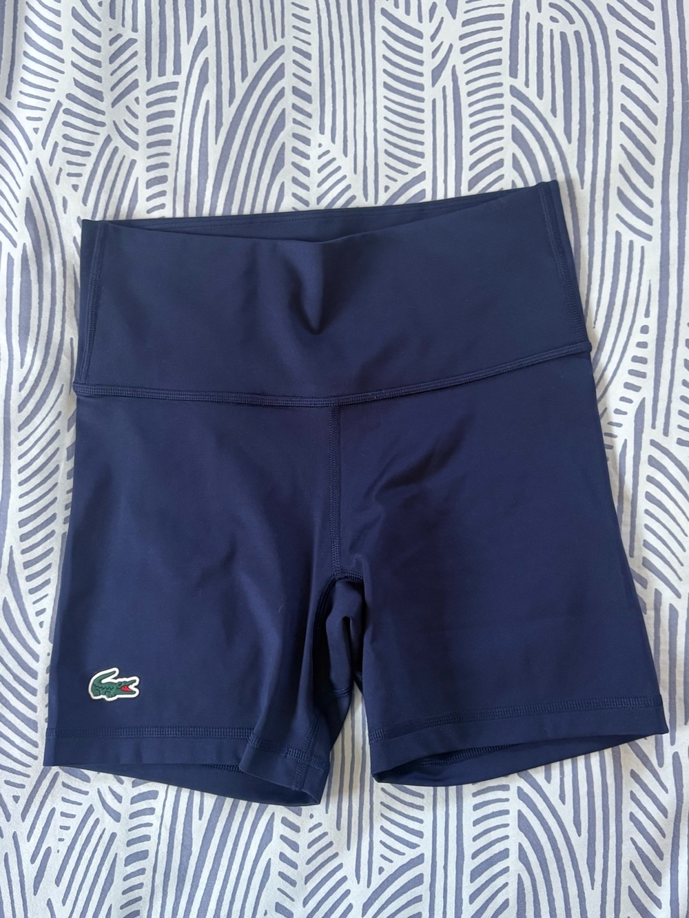 Lacoste Navy Performance High-Waist Bike Shorts